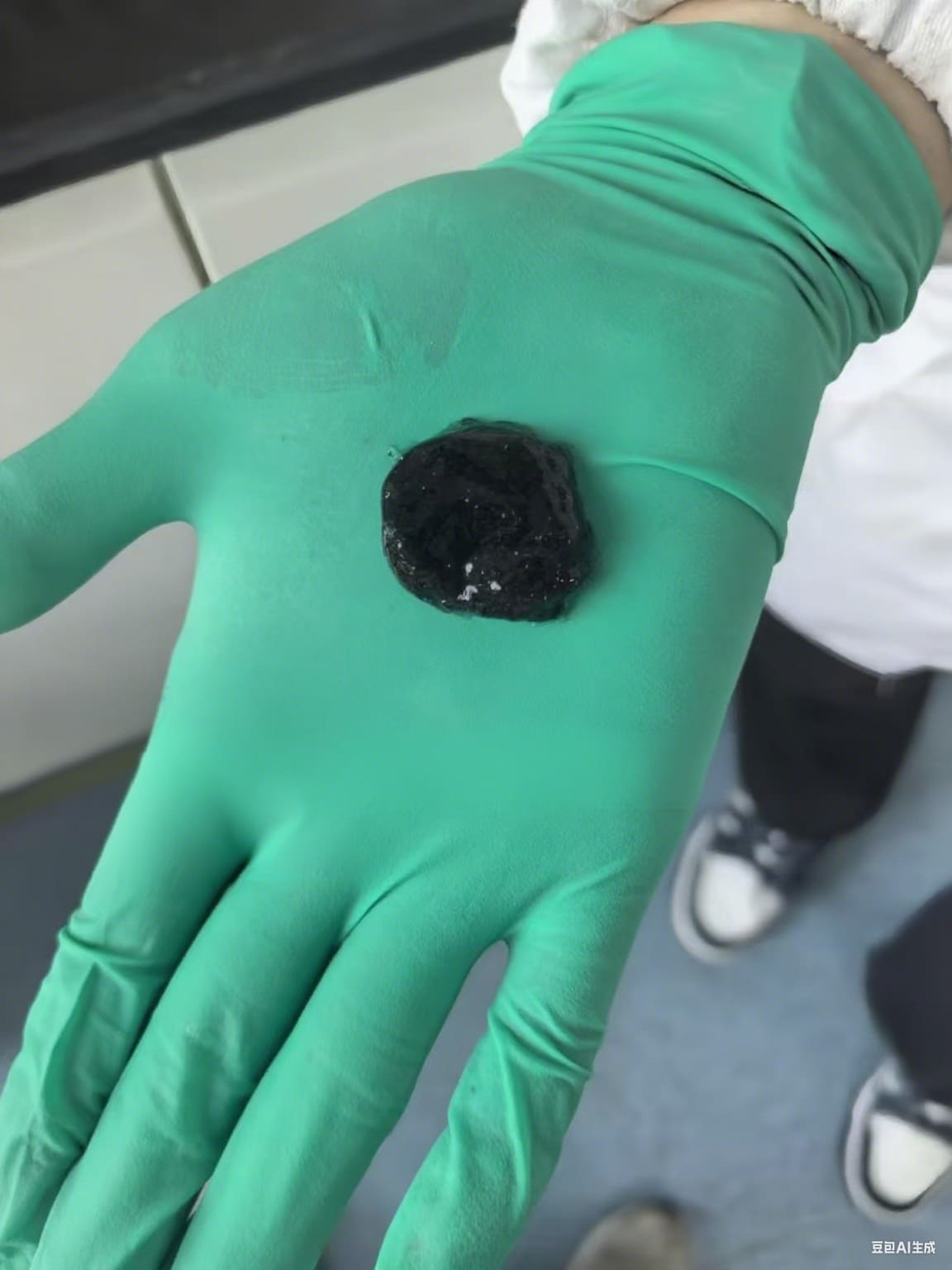 Hydrogel material sample in laboratory setting